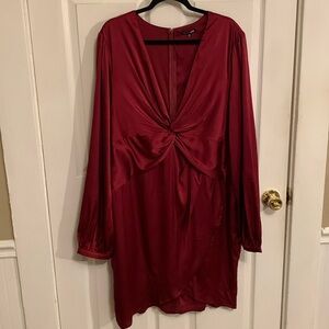 FASHION NOVA Great Escape Mini Burgundy Dress Size 3X